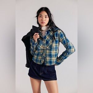 Free people We The Free Georgia Plaid Embroidered Button Down